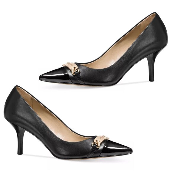 Coach BOWERY Patent Leather Pointed-Toe Kitten Heel Pumps - Picture 3 of 7